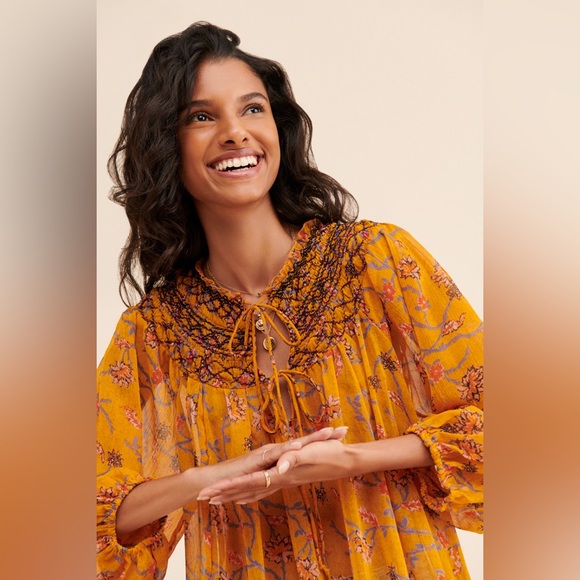 Free People Dresses & Skirts - FREE PEOPLE mustard KEEPING UP WITH KARA tunic sz large